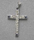 Platinum Diamond And Sapphire Cross Edwardian